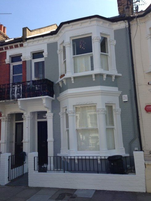 Freshly decorated stucco fronted London terrace