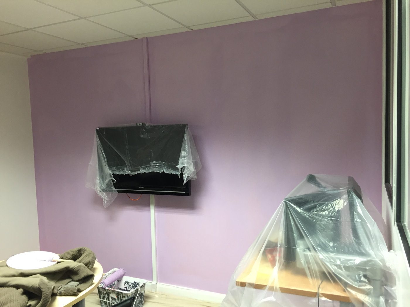 Office meeting room being redecorated